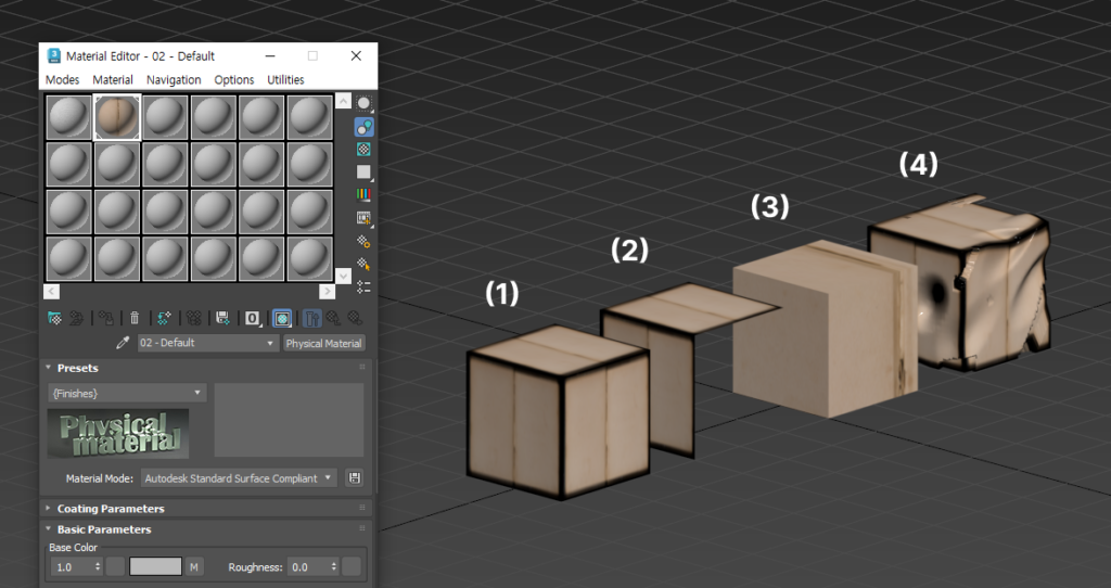 Object creation with physical materials for compatibility testing